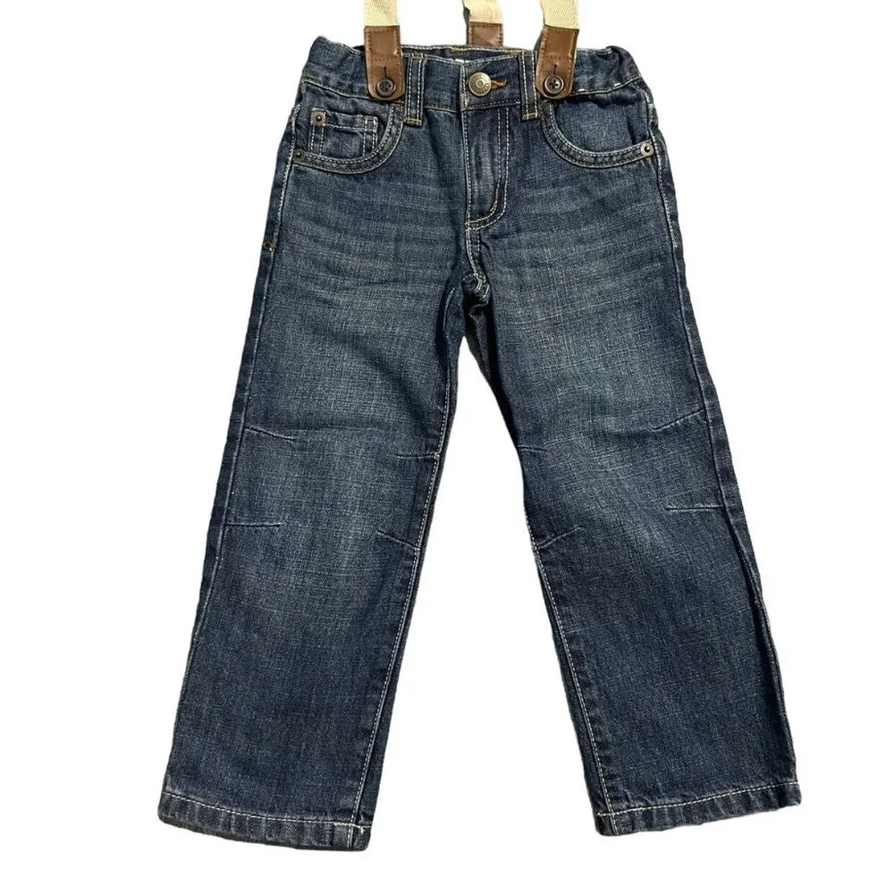 Gymboree 3T Straight Cut Suspender Jeans